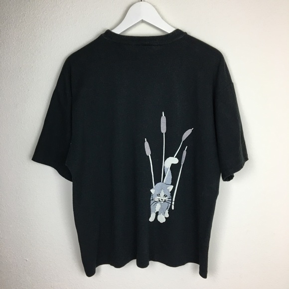 Vintage 80s Scarab San Francisco Cats Cattail Top - Picture 5 of 6